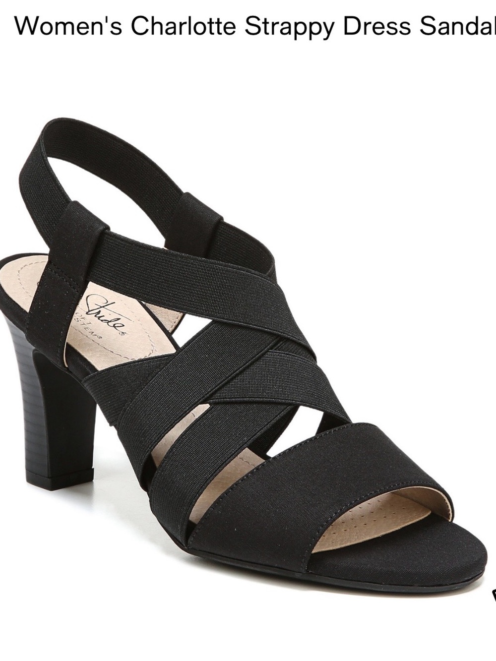 Stellah Black Crisscross Slingback Heeled Sandal